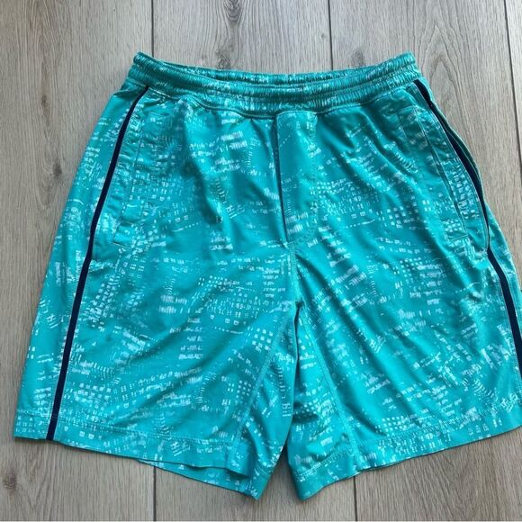 Lululemon Men’s Pace Breaker Running Short Lined Size Small Turquoise Pattern - Picture 1 of 12